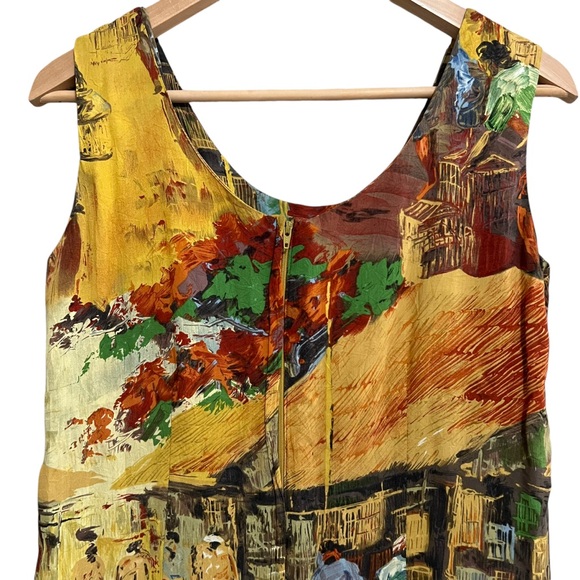 Jams World Artsy Impressionist Village Dress Size Medium - Picture 3 of 12